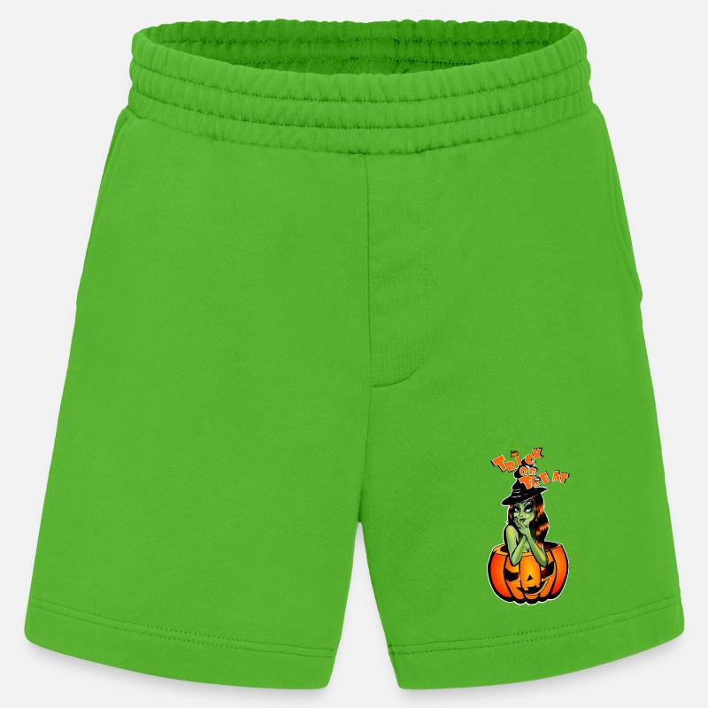 Süßes oder Saures Hexe im Kürbis - Heavyweight Shorts - made by SPREAD - Apple Neon