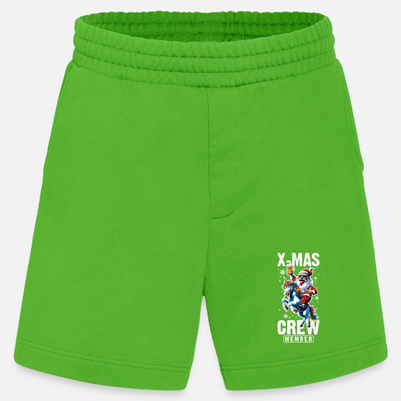 Weihnachts Crew Weihnachtsmann Einhorn - Heavyweight Shorts - made by SPREAD - Apple Neon