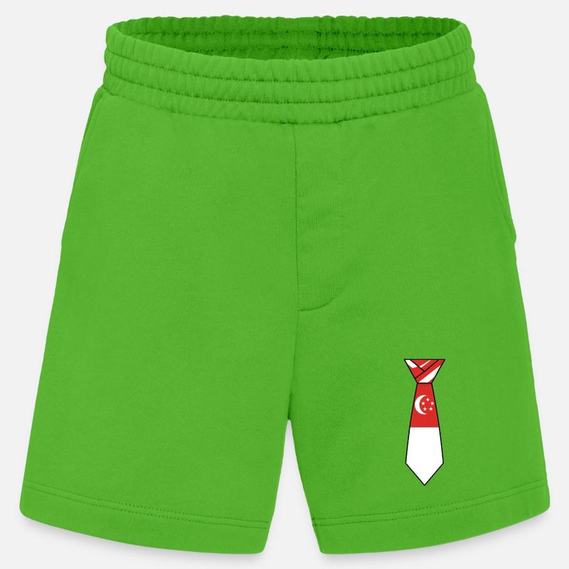 Cravate de Singapour – Conception du drapeau - Short bio épais fabriqué en UE - Apple Neon