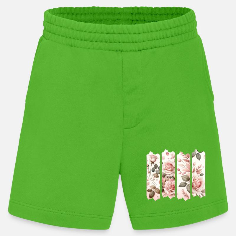 Rosenblüten Vier Panelen Rosa - Heavyweight Shorts - made by SPREAD  - Apple Neon