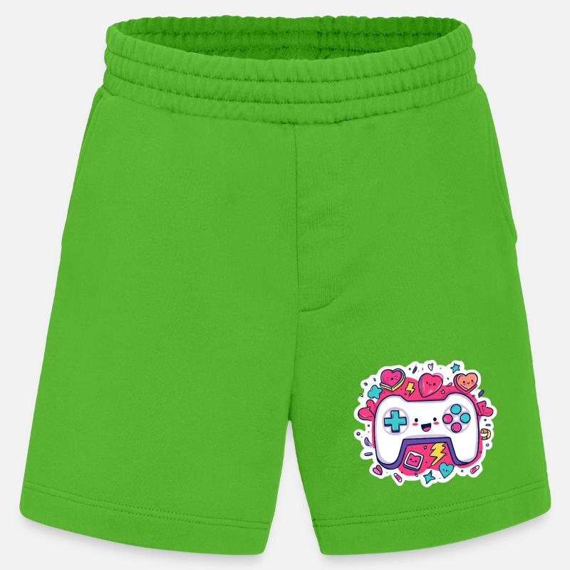 Kawaii Controller Herz Neon Stil - Heavyweight Shorts - made by SPREAD  - Apple Neon