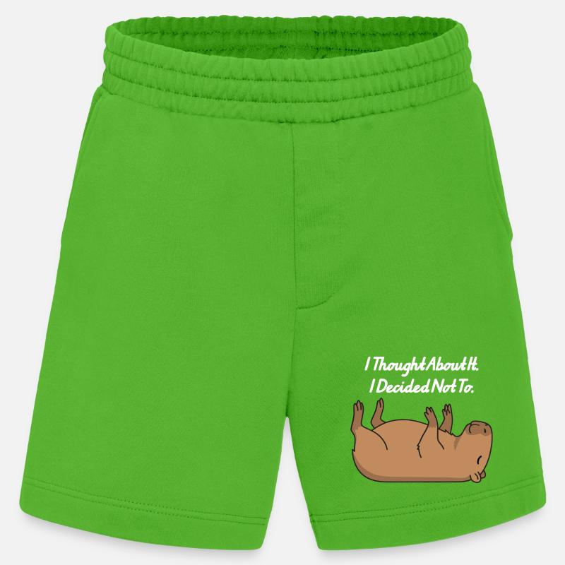 Capybara Lying Humor Procrastination Sloth - Heavyweight Shorts - made by SPREAD  - Apple Neon