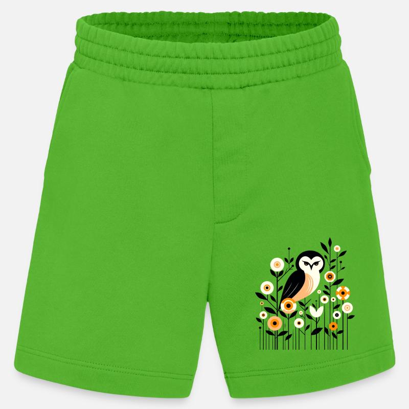 Florale Eule - Heavyweight Shorts - made by SPREAD  - Apple Neon