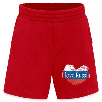I Love Russia - Heavyweight Shorts - made by SPREAD  - Rot - Vorne