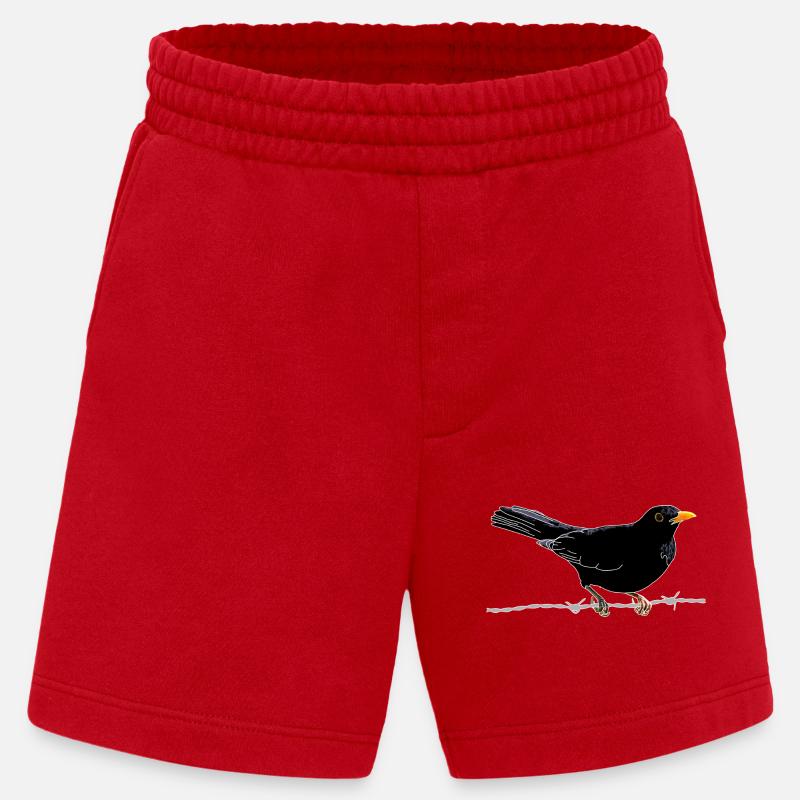 Amsel auf Stacheldraht - Heavyweight Shorts - made by SPREAD  - Rot