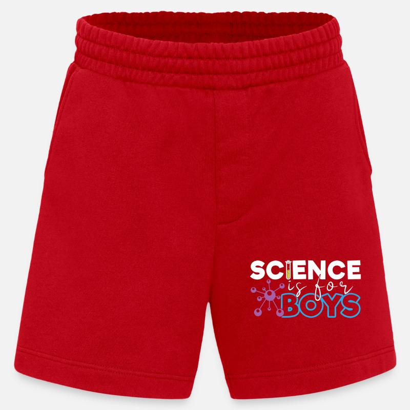 La science, c’est pour les garçons - Short bio épais fabriqué en UE - rouge