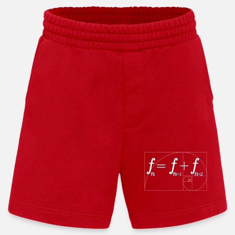 Séquence de Fibonacci - Short bio épais fabriqué en UE - rouge