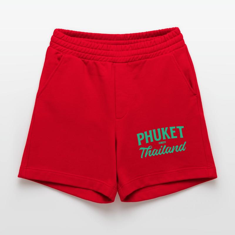 Phuket Thailand Teal Script Heavyweight Shorts - made by SPREAD 