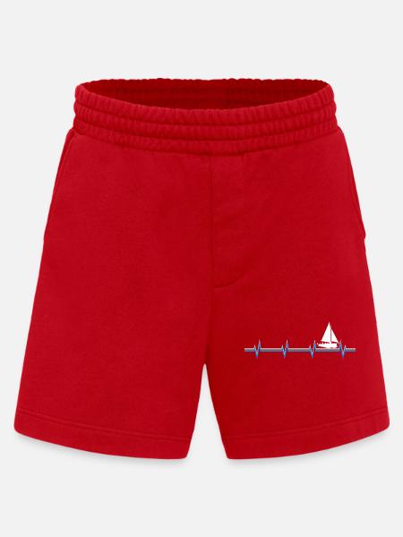 Herzschlag Segelboot Meer - Heavyweight Shorts - made by SPREAD - Rot