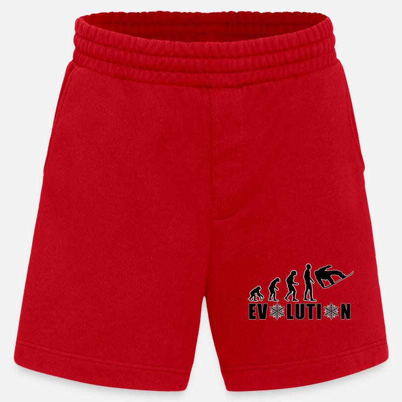 EVOLUTION SNOWBOARD Neige Hiver Cadeau - Short bio épais fabriqué en UE - rouge