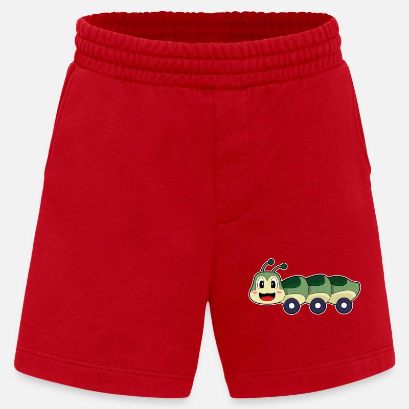 Raupe Auto - Heavyweight Shorts - made by SPREAD  - Rot