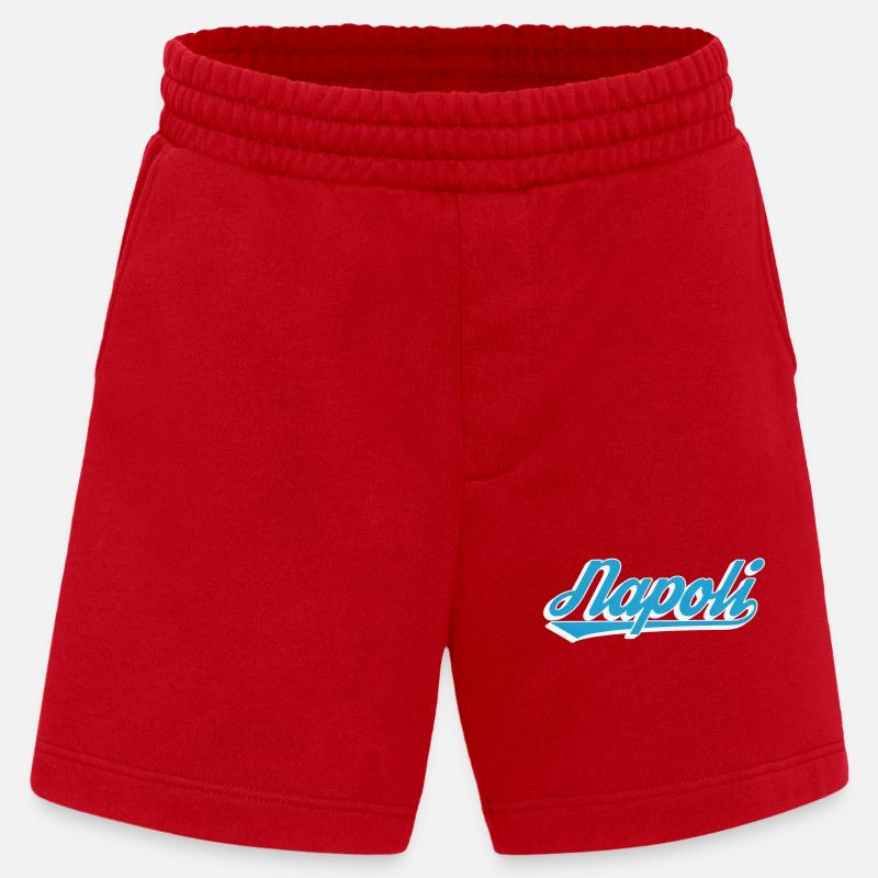 Napoli Retro Script Blue - Heavyweight Shorts - made by SPREAD - red
