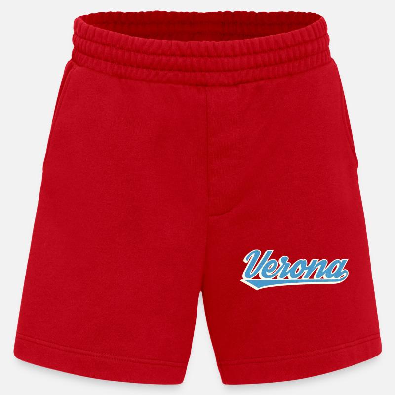 Verona Blau Script Logo - Heavyweight Shorts - made by SPREAD  - Rot