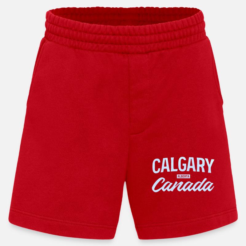  Calgary Alberta Canada – Retro Städte Design - Heavyweight Shorts - made by SPREAD  - Rot