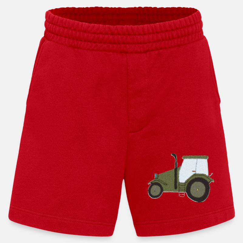 Tractor Oldtimer Impressionism - Heavyweight Shorts - made by SPREAD  - red