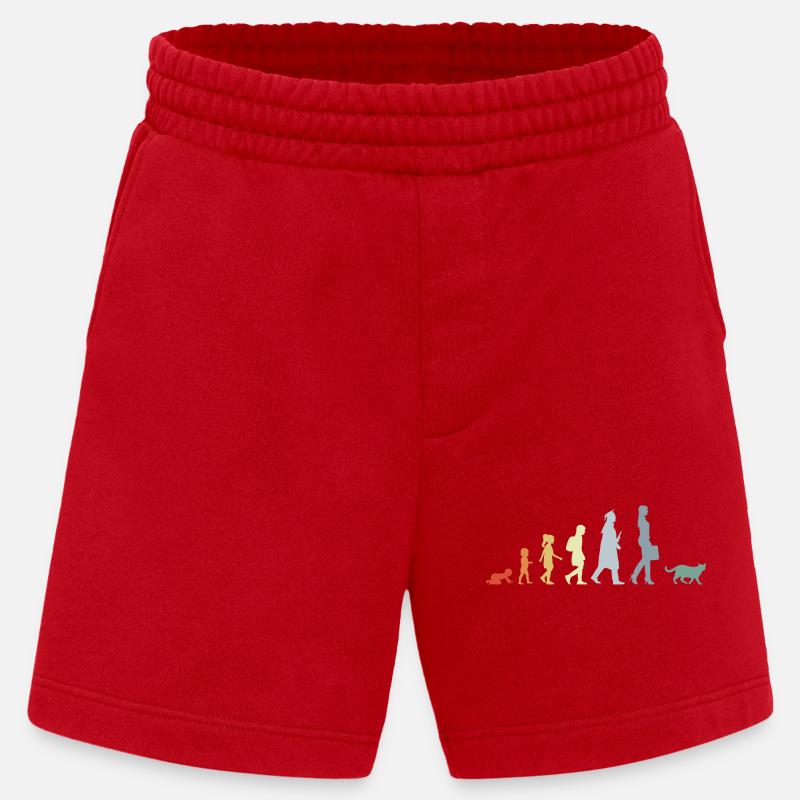 Evolution eines Katzenliebhabers - Heavyweight Shorts - made by SPREAD  - Rot