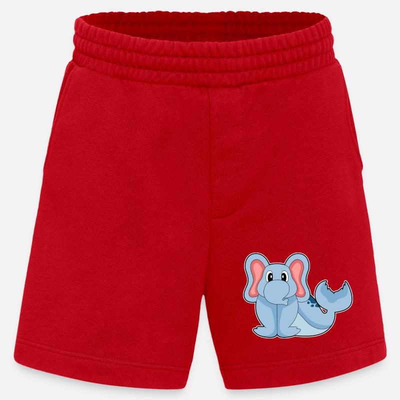 Eléphant de mer - Short bio épais fabriqué en UE - rouge