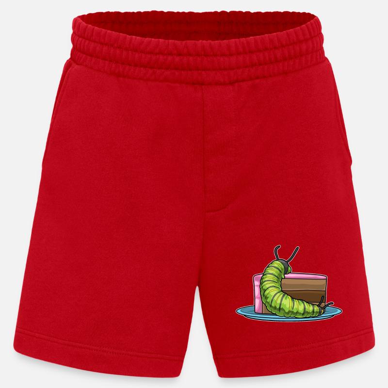 Raupe Kuchen - Heavyweight Shorts - made by SPREAD  - Rot