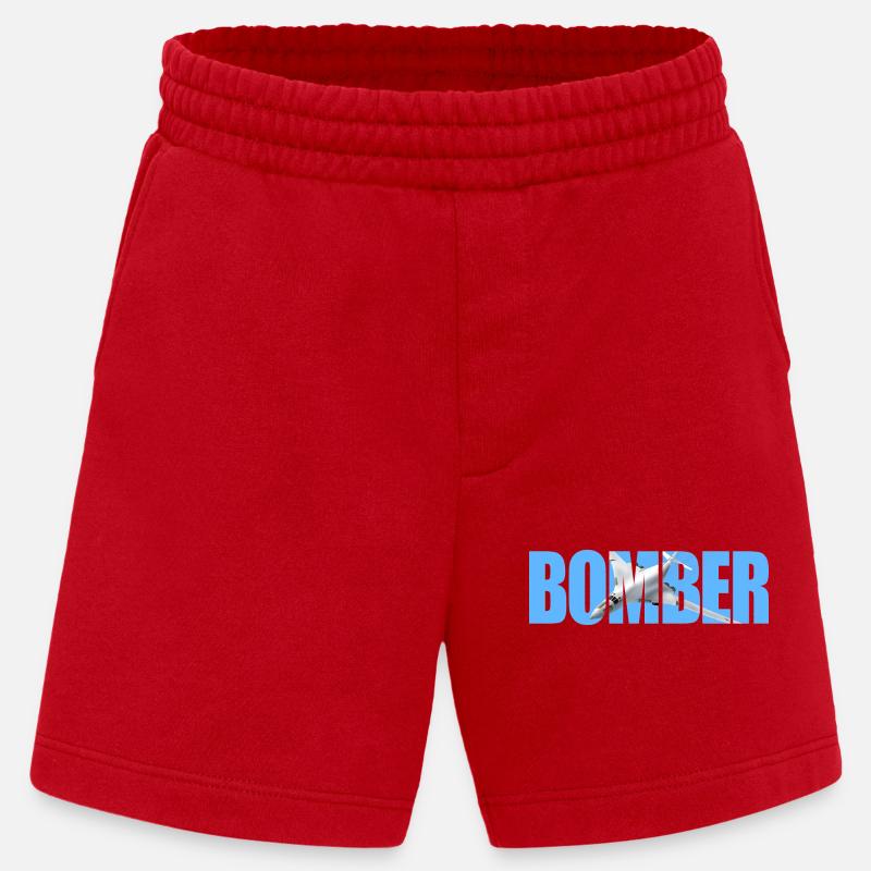 Bomber Tu-160 - Heavyweight Shorts - made by SPREAD  - red