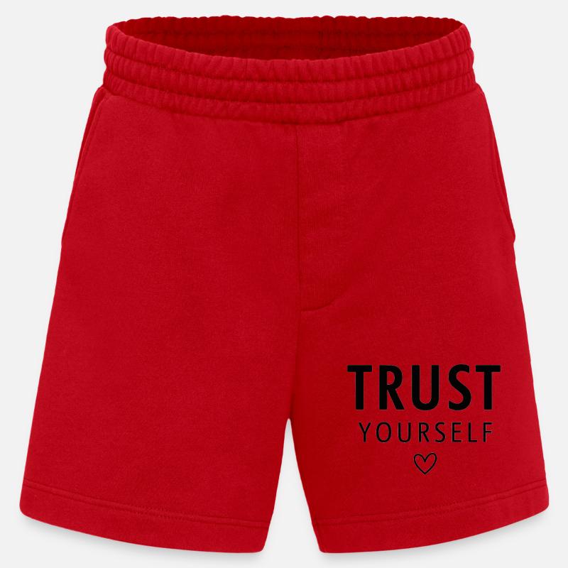 Empowering Trust Yourself Typography - Heavyweight Shorts - made by SPREAD - red