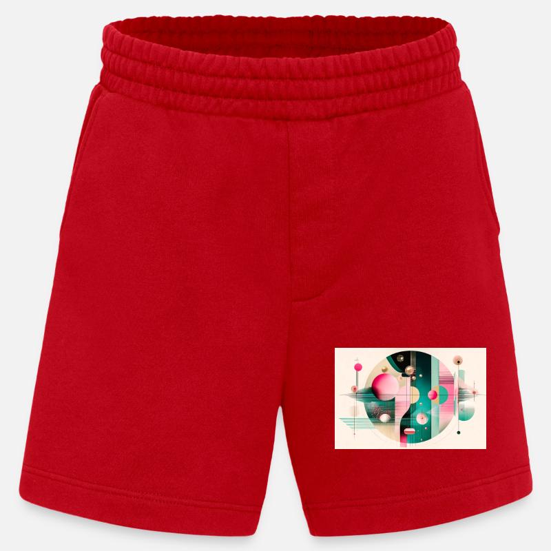 Abstrakte Komposition mit Farbflug - Heavyweight Shorts - made by SPREAD  - Rot