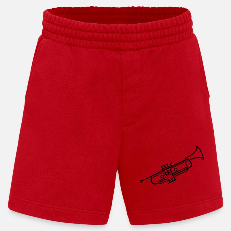Trompete Instrument Musik - Heavyweight Shorts - made by SPREAD  - Rot