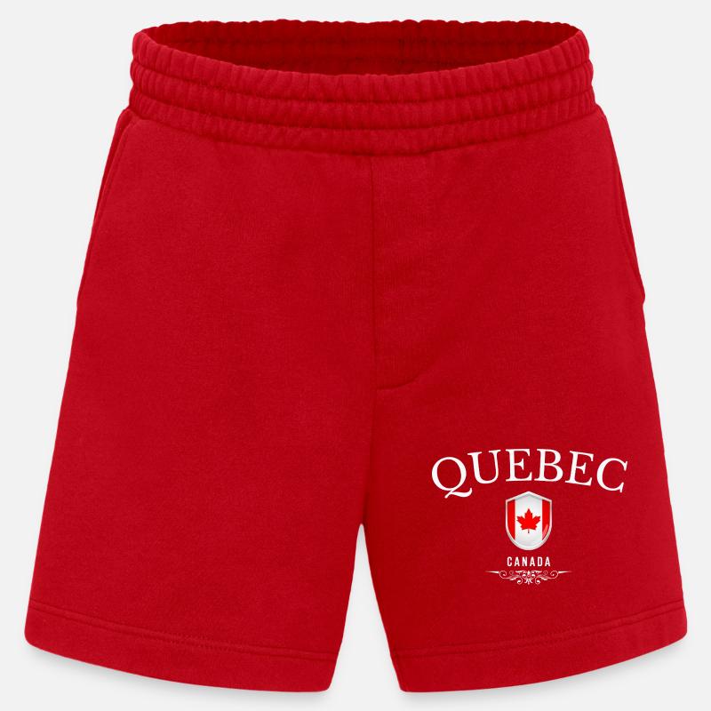Québec Canada, souvenir Québec - Short bio épais fabriqué en UE - rouge