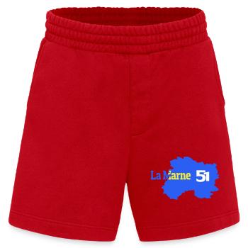The Marne 51 Departmental Map - Heavyweight Shorts - made by SPREAD  - red - Front