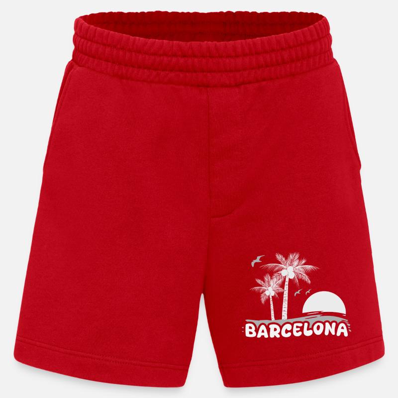 Barcelona als Strand - Heavyweight Shorts - made by SPREAD  - Rot