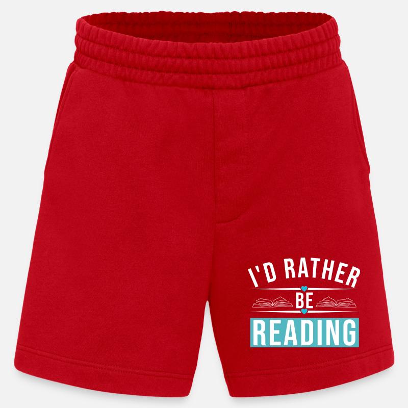 I'D RATHER BE READING - Heavyweight Shorts - made by SPREAD  - Rot