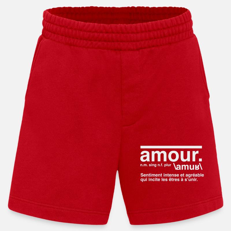 Amour Définition Style Dictionnaire  - Short bio épais fabriqué en UE - rouge