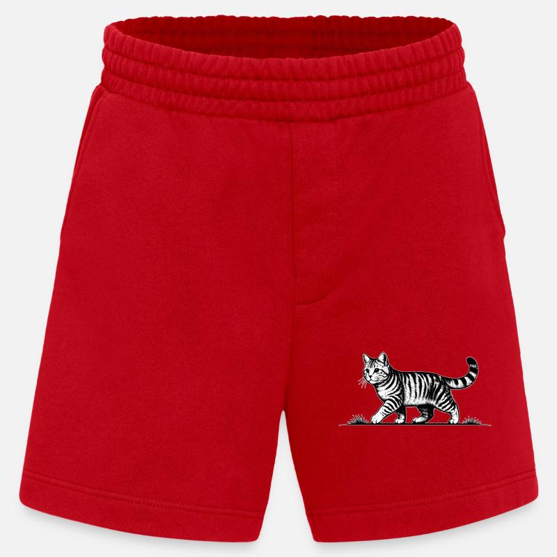 Katze Laufende Katze - Heavyweight Shorts - made by SPREAD - Rot