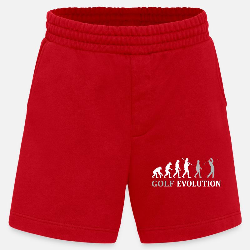 Golf Evolution – Das perfekte Golfer Geschenk - Heavyweight Shorts - made by SPREAD - Rot