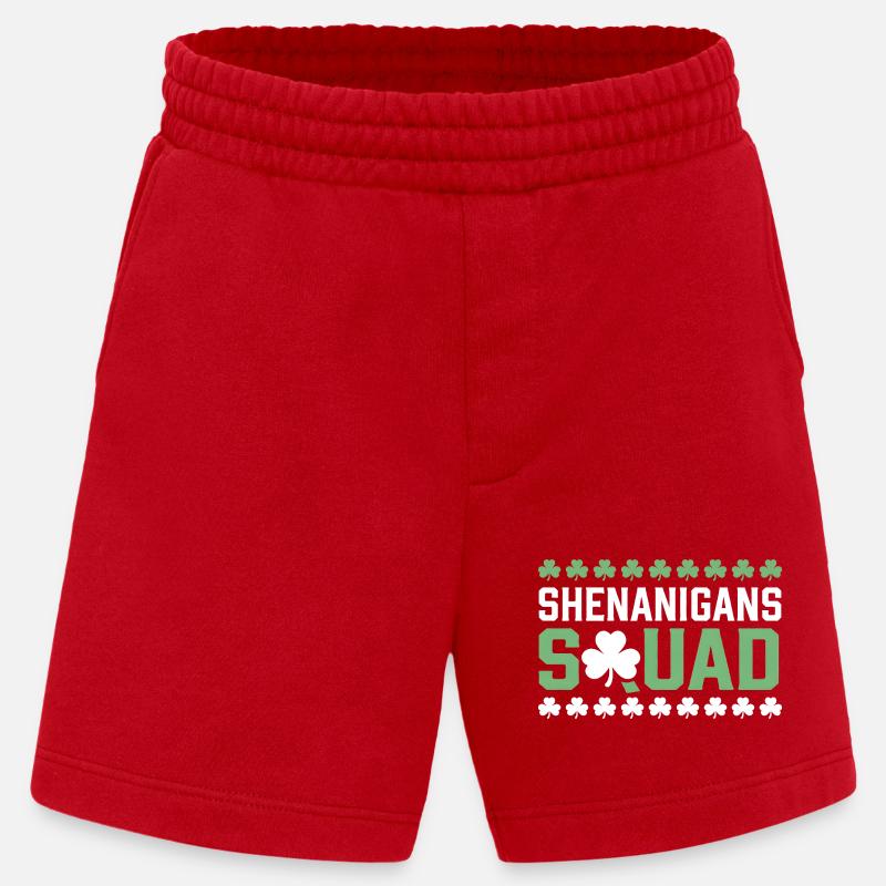 Shenanigans Squad Shamrock Tee - Heavyweight Shorts - made by SPREAD - red