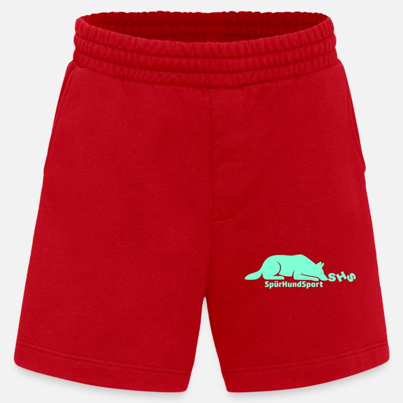Logo SHS, aigue-marine - Short bio épais fabriqué en UE - rouge