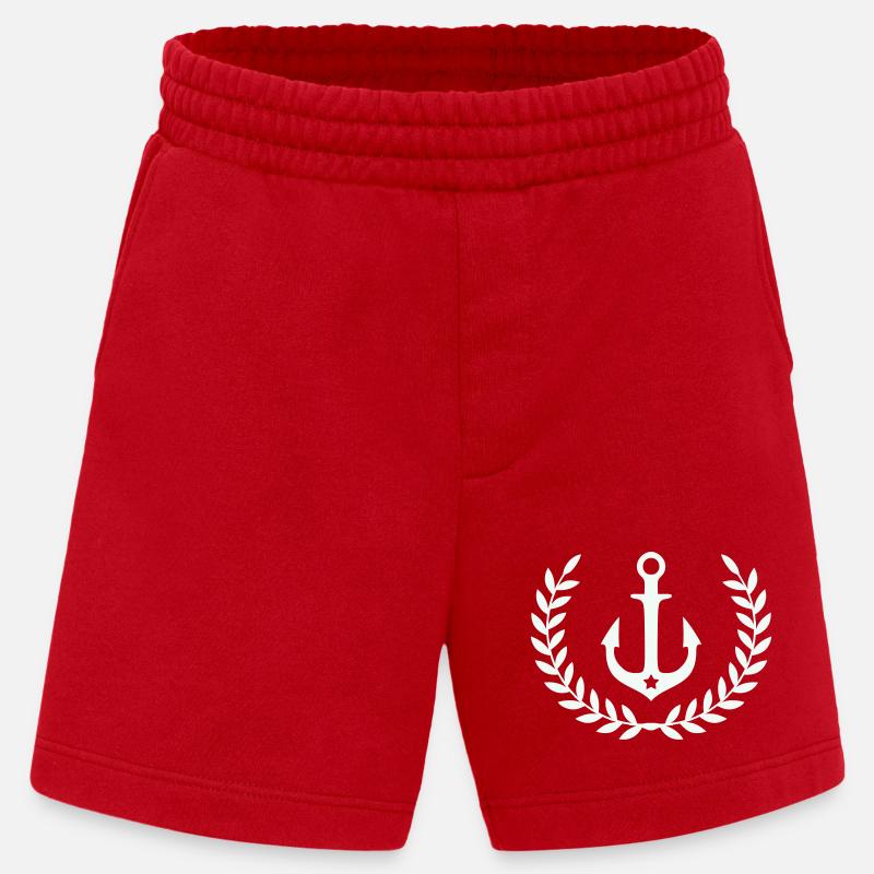 Anker im Lorbeerkranz - Heavyweight Shorts - made by SPREAD  - Rot