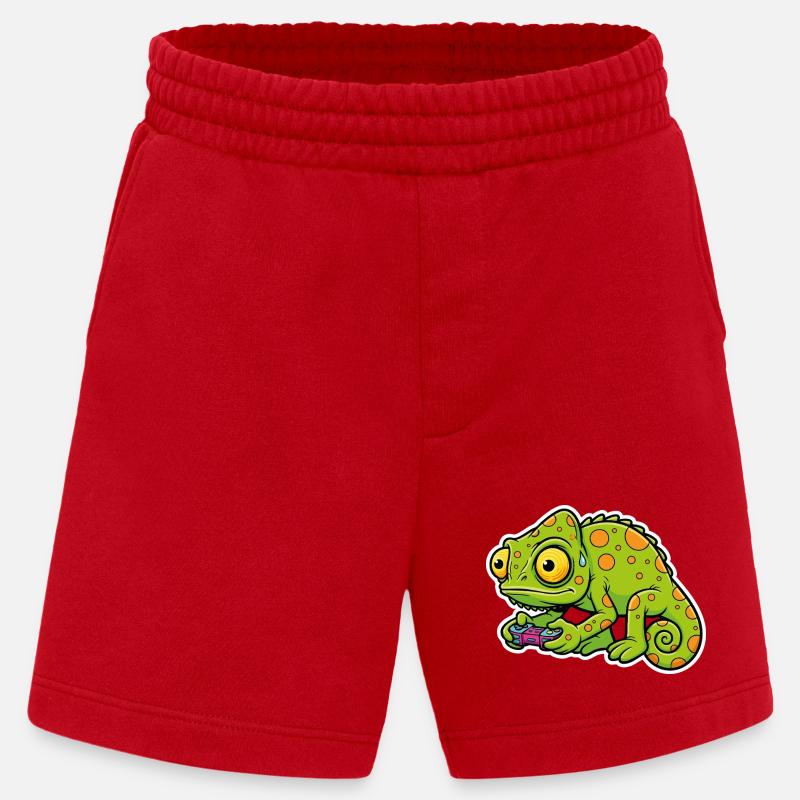 Chameleon Gamer Controller Videospiel-Maskottchen - Heavyweight Shorts - made by SPREAD  - Rot