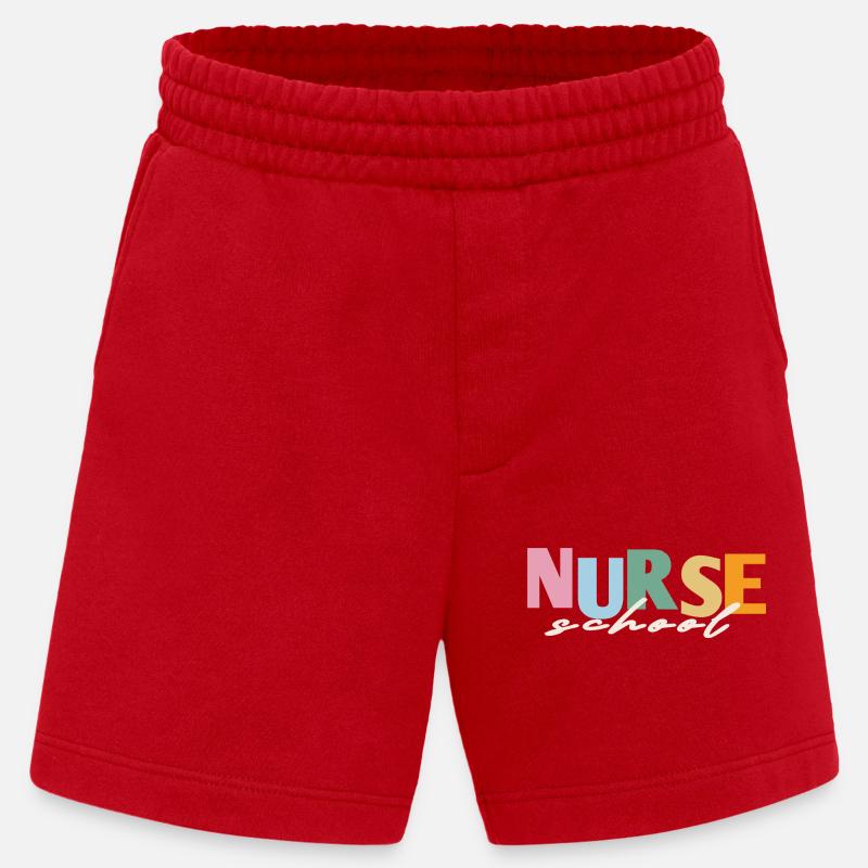 retro krankenschwester schule  - Heavyweight Shorts - made by SPREAD  - Rot