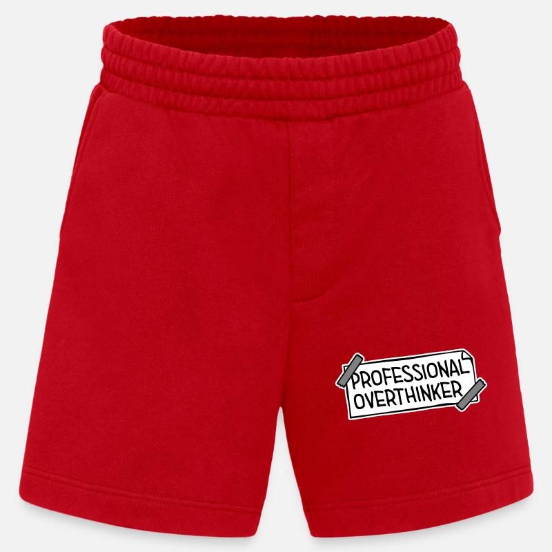 Logo Ansia Buffa e Rimuginante Professionale - Pantaloncini ecologici Heavyweight Made in UE - rosso