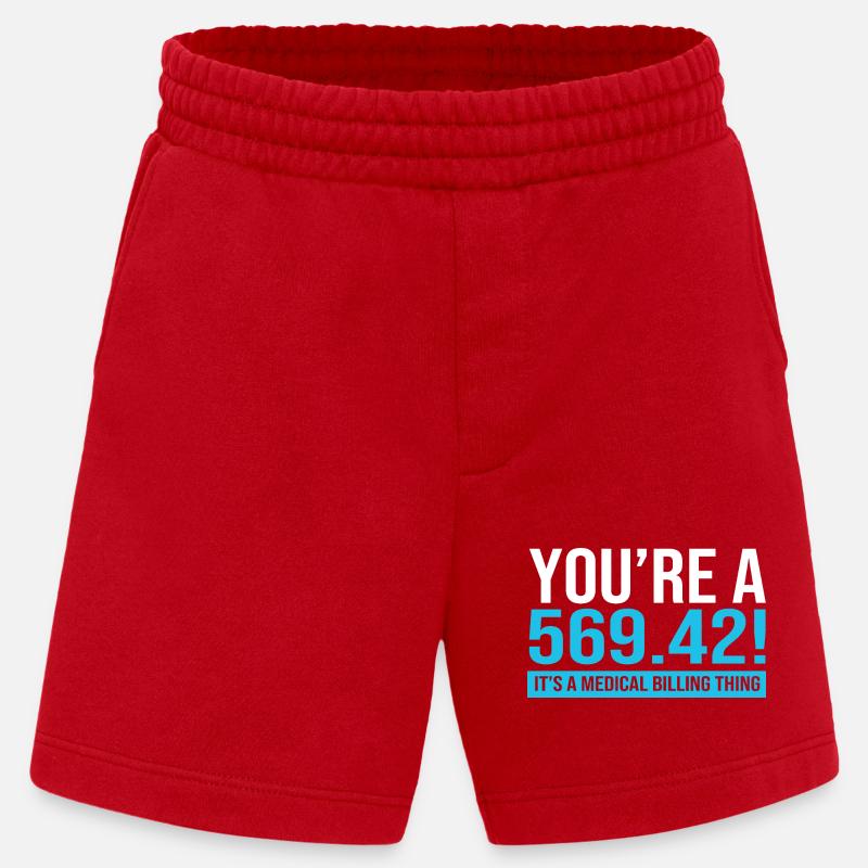 Medical Coder - Heavyweight Shorts - made by SPREAD  - red