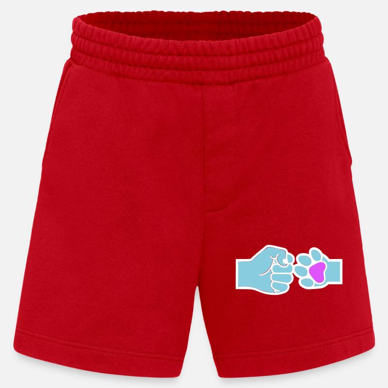 Faust Pfote Check Mensch Tier Team - Heavyweight Shorts - made by SPREAD  - Rot