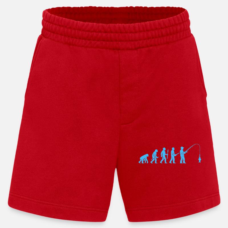 Évolution de la pêche - Short bio épais fabriqué en UE - rouge