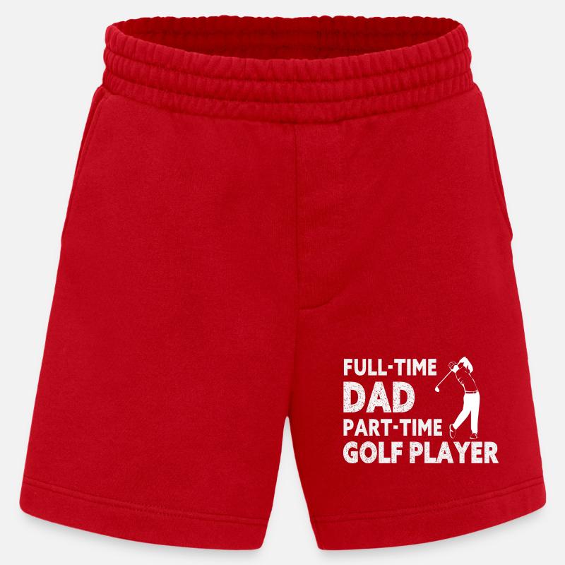 Full-Time Dad Part-Time Golf Player – Gift - Short bio épais fabriqué en UE - rouge