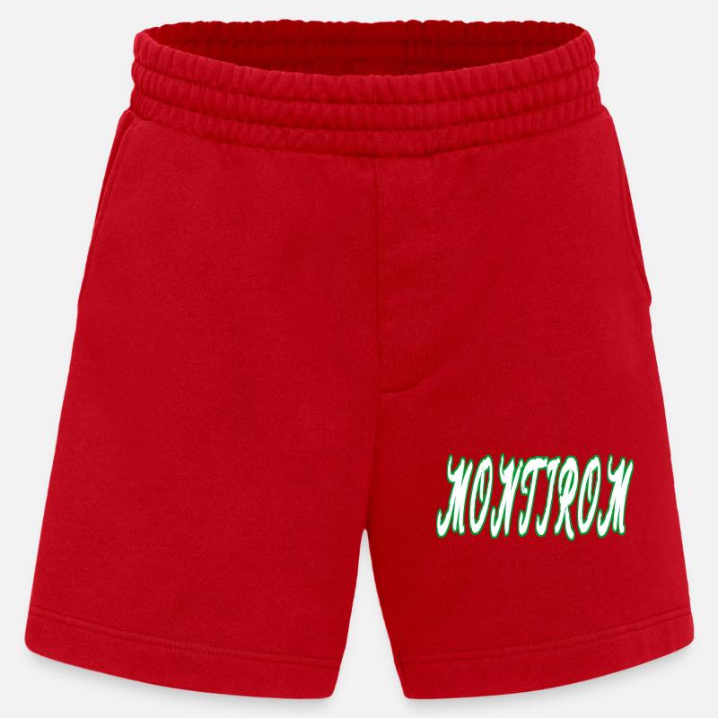 Montirom text - Heavyweight Shorts - made by SPREAD  - Rot