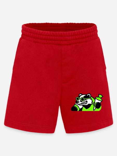 Cool Badger Back to School Icon - Heavyweight Shorts - made by SPREAD  - red