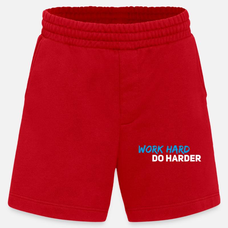 Work hard do harder - Heavyweight Shorts - made by SPREAD  - red