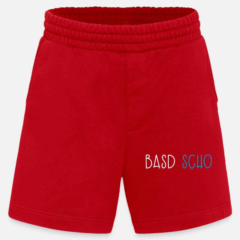 Basd Scho Bavière Dialecte bavarois - Short bio épais fabriqué en UE - rouge