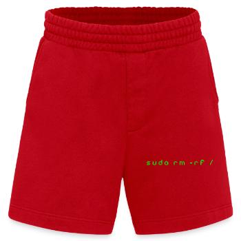 Linux rm-rf T-Shirt – Admin-System- und Entwicklungsreihenfolge - Heavyweight Shorts - made by SPREAD  - Rot - Vorne