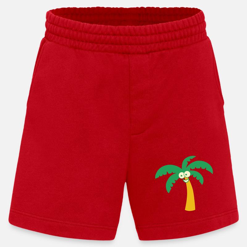 Palmier - Short bio épais fabriqué en UE - rouge