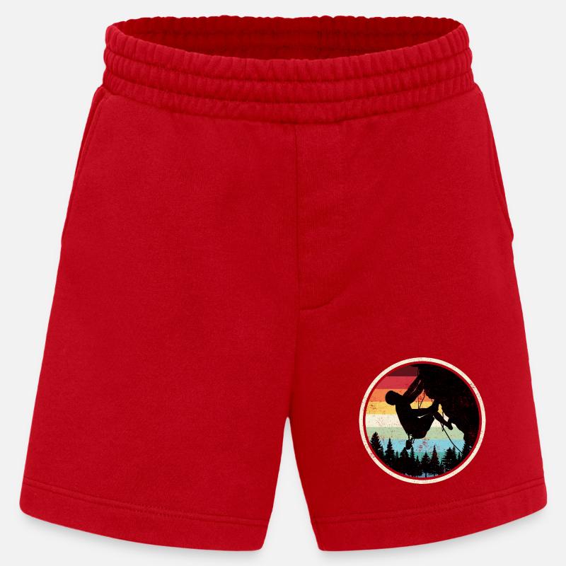 Rainbow Forest Climber Silhouette - Heavyweight Shorts - made by SPREAD - red